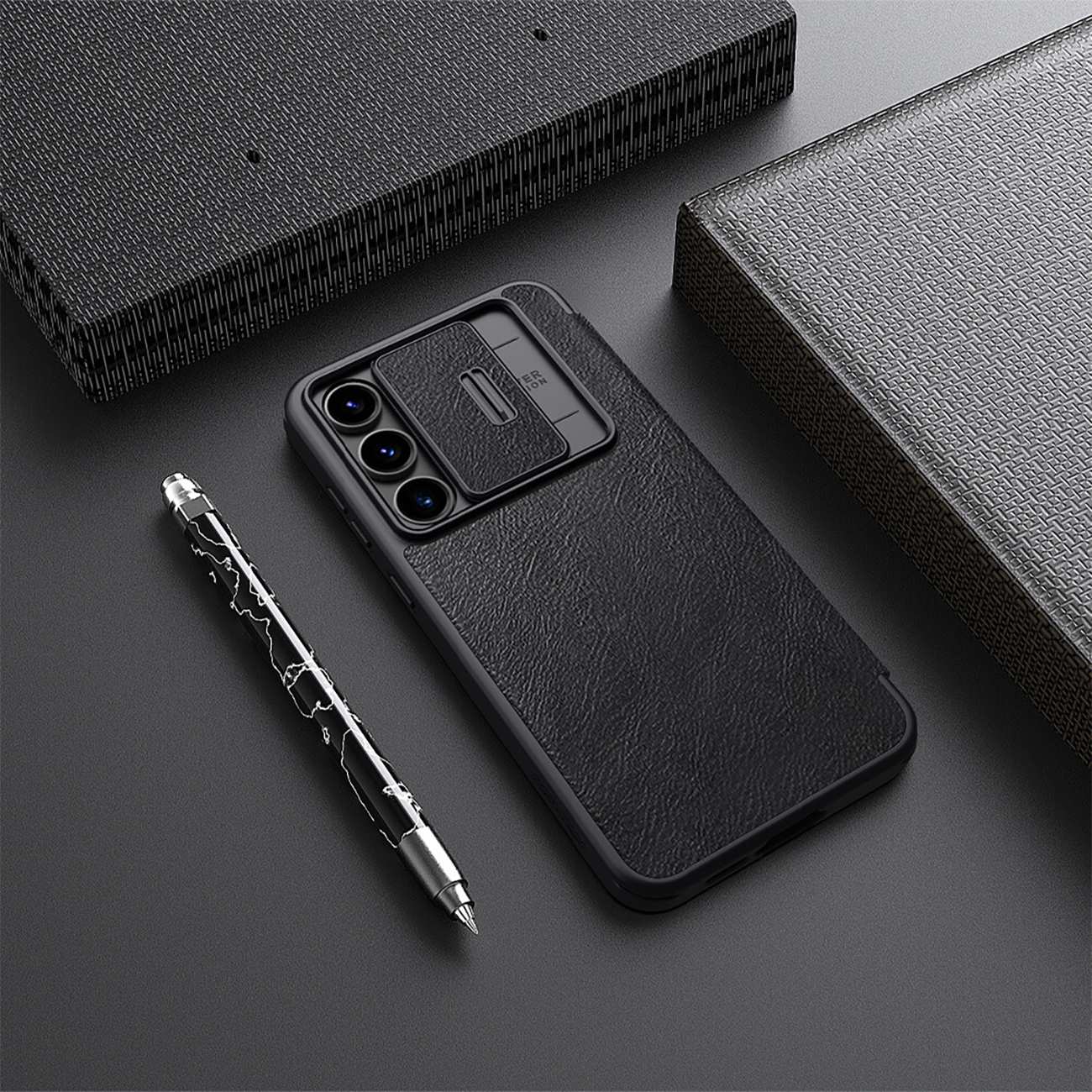 قاب کلاسوری گوشی سامسونگ گلکسی اس 24 اف ای نیلکین Qin Pro Series Leather