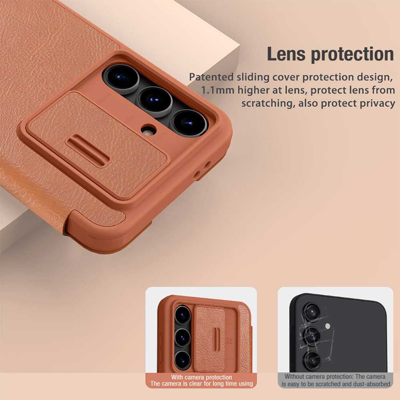 قاب کلاسوری گوشی سامسونگ گلکسی اس 24 اف ای نیلکین Qin Pro Series Leather