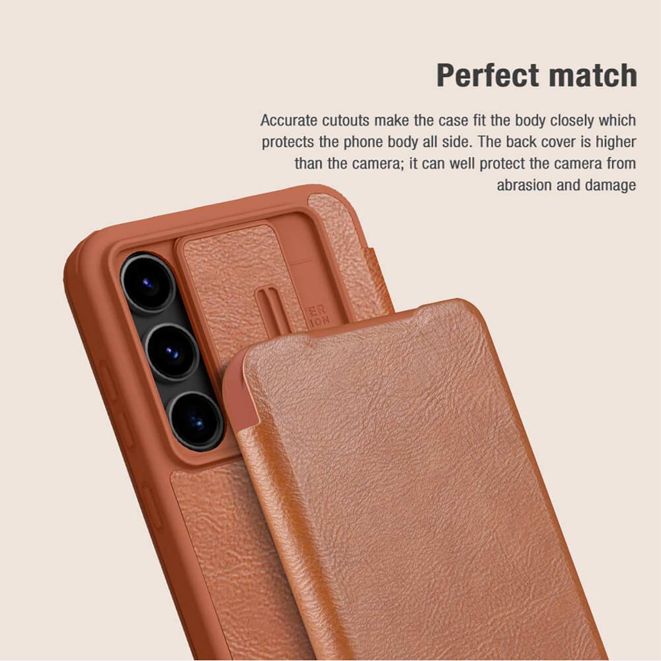 قاب کلاسوری گوشی سامسونگ گلکسی اس 24 اف ای نیلکین Qin Pro Series Leather
