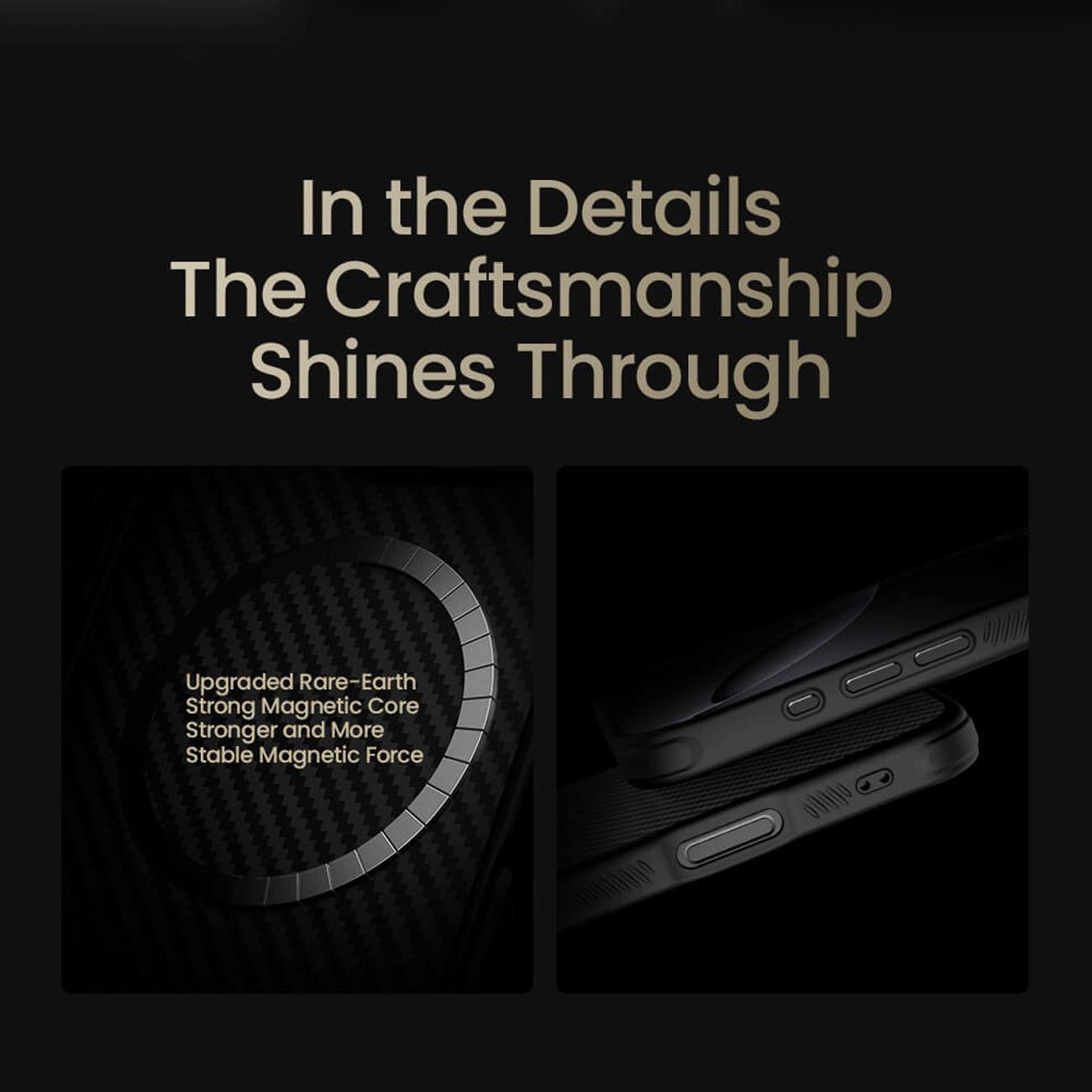قاب مگنتی محافظ گوشی آیفون 16 پرومکس نیلکین CarboProp Magnetic MagSafe