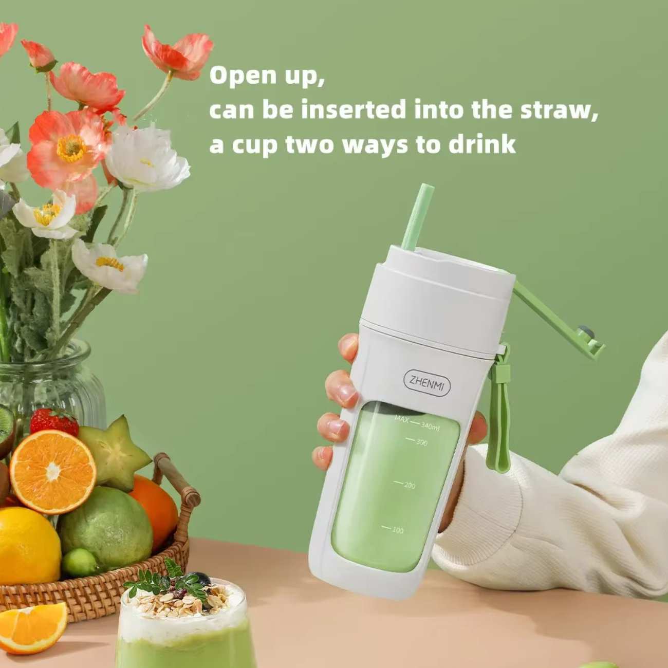 شیکر ورزشی شارژی 340 میلی لیتر ژنمی شیائومی ZMGZ-J5