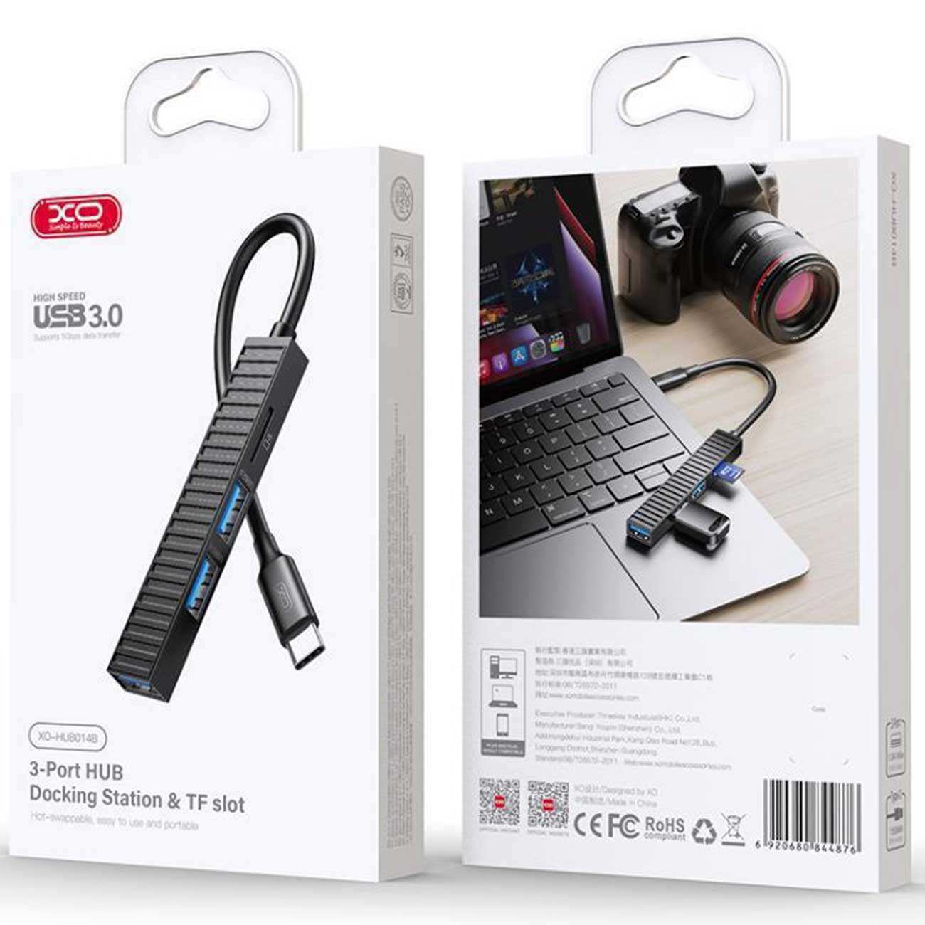 هاب تایپ سی 4 پورت ایکس او HUB014B