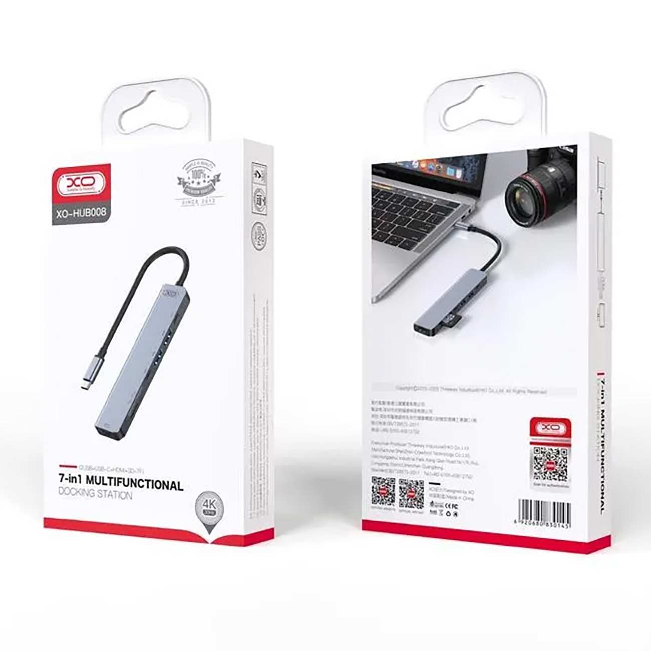 هاب تایپ سی 7 پورت ایکس او HUB008