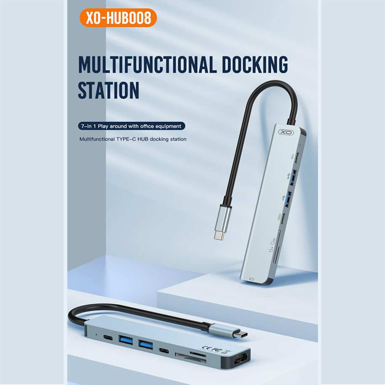 هاب تایپ سی 7 پورت ایکس او HUB008