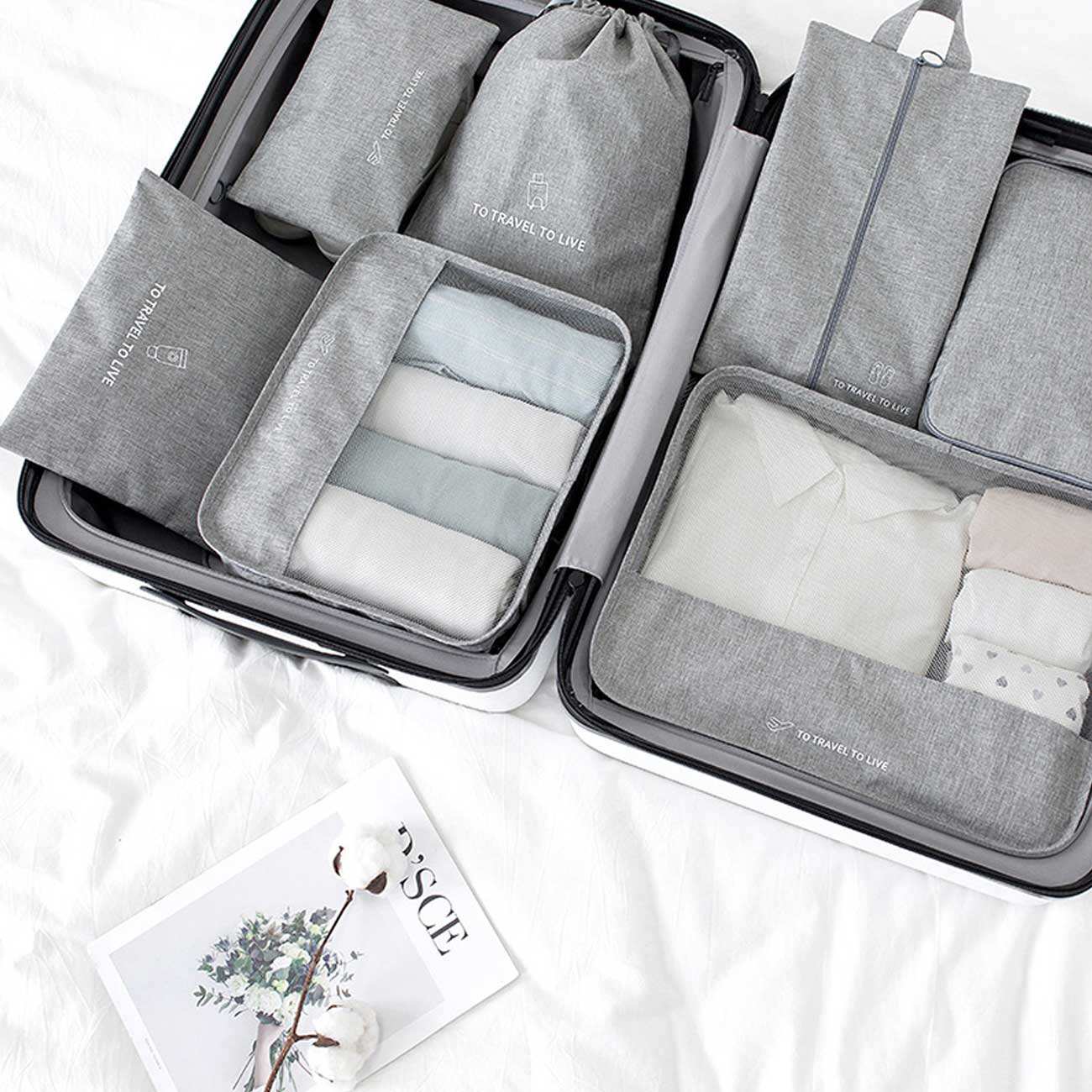 پک نظم دهنده چمدان و ساک چند منظوره 7 تیکه ضدآب برلیانس Seven-piece set