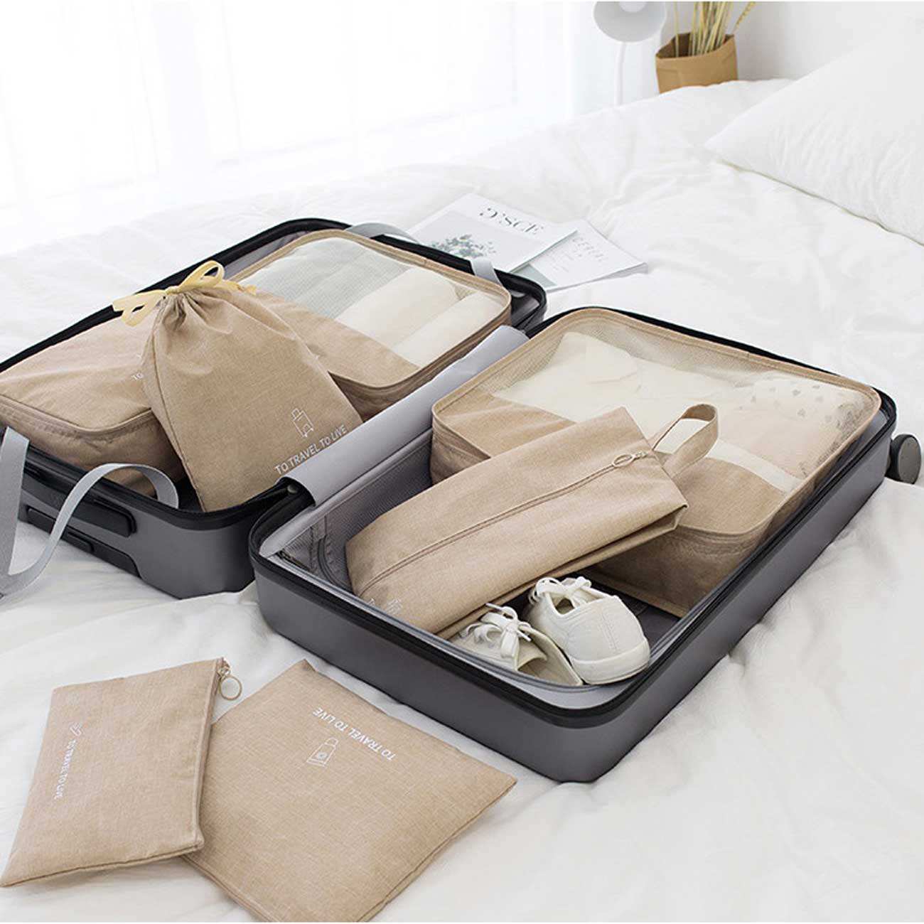 پک نظم دهنده چمدان و ساک چند منظوره 7 تیکه ضدآب برلیانس Seven-piece set