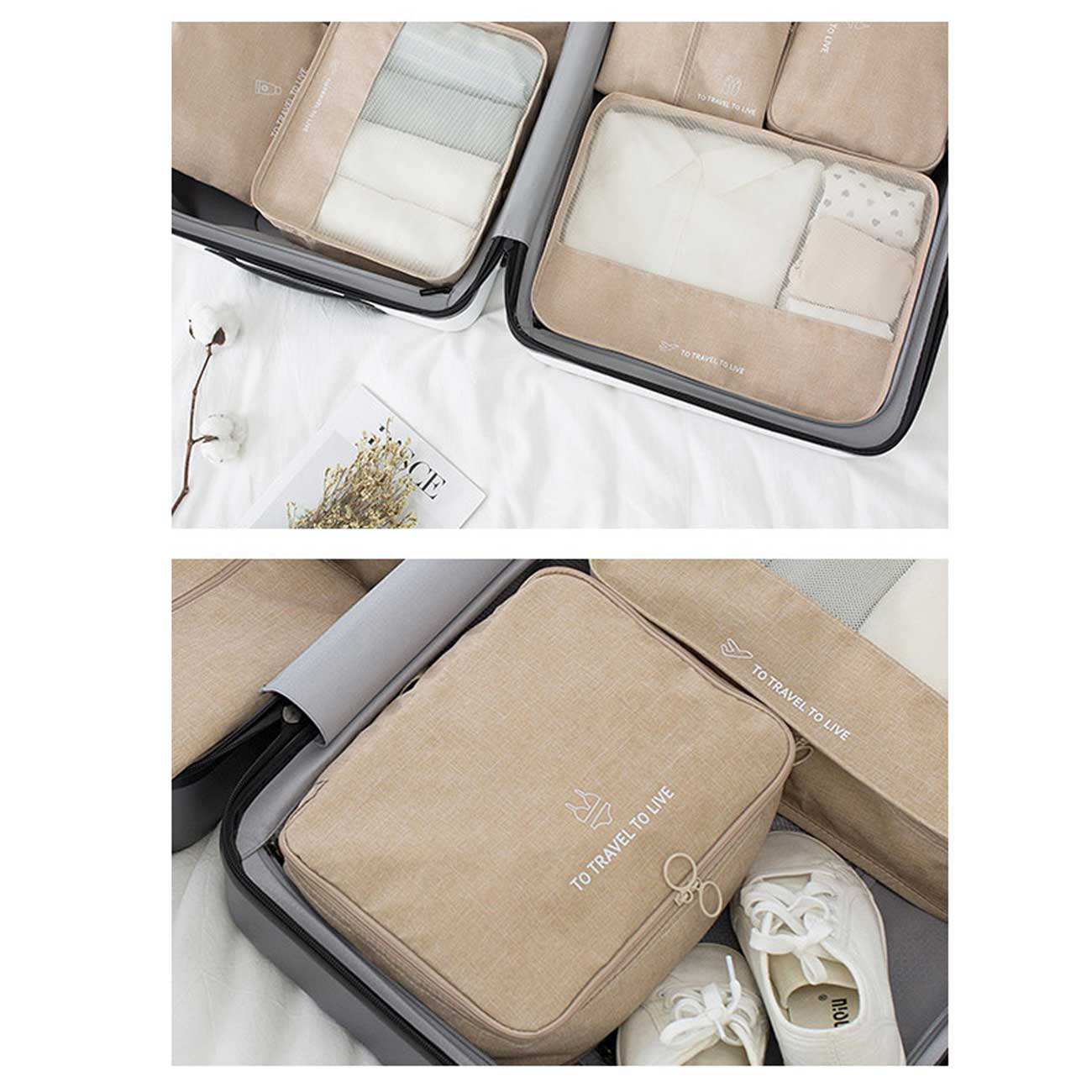 پک نظم دهنده چمدان و ساک چند منظوره 7 تیکه ضدآب برلیانس Seven-piece set