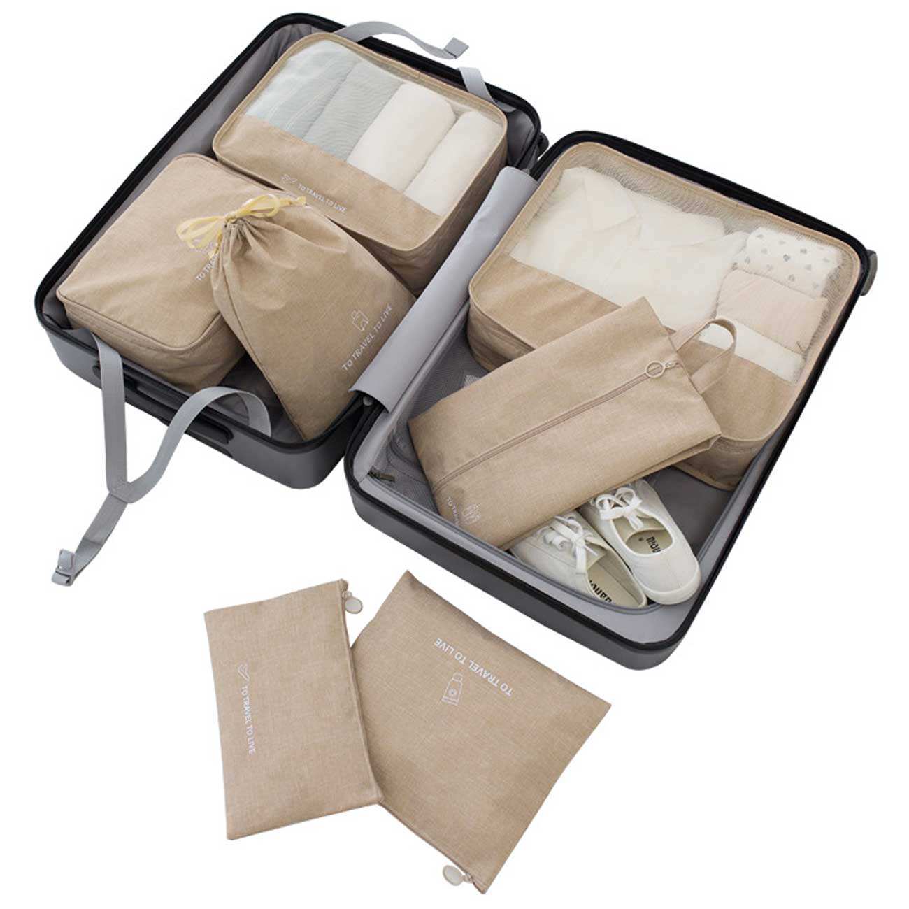 پک نظم دهنده چمدان و ساک چند منظوره 7 تیکه ضدآب برلیانس Seven-piece set
