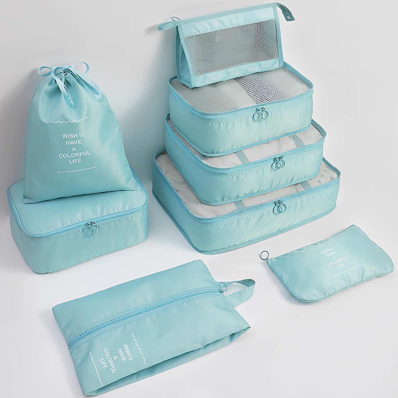 پک کیف نظم دهنده چمدان مسافرتی ضدآب (8 تکه) برلیانس New eight-piece set