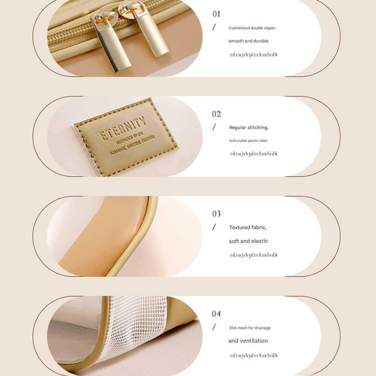 کیف لوازم آرایشی و بهداشتی دارای محفظه جدا کننده TPU double-layer