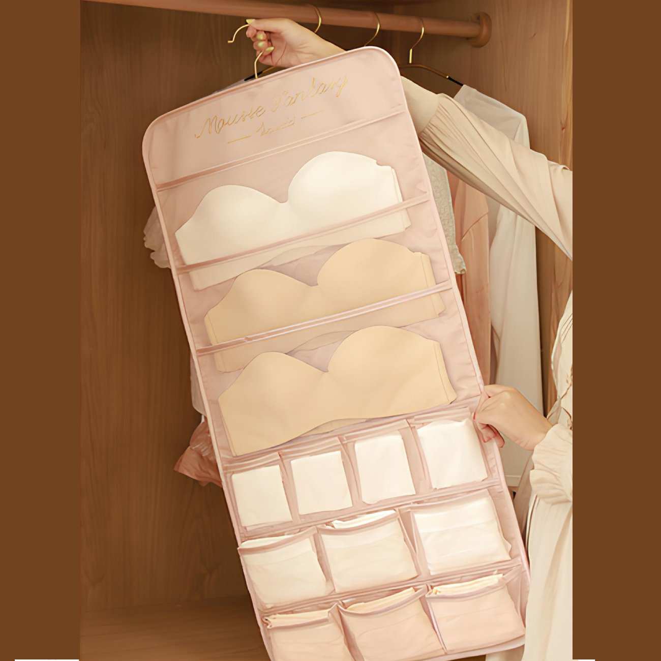 کاور آویز نظم دهنده لباس زیر و جوراب دوطرفه Mousse Fantasy