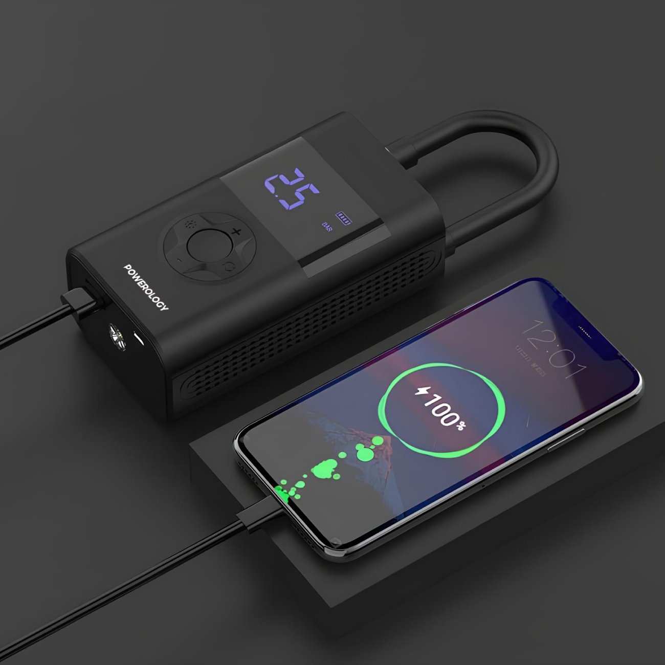 پمپ باد شارژی، پاوربانک و چراغ قوه پاورولوژی PP055 Ultra PPBCHA55