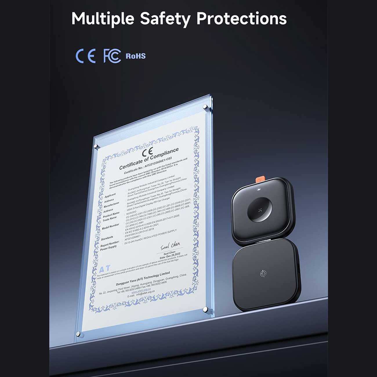 شارژر وایرلس 15 وات گوشی آیفون و هندزفری بلوتوثی دوکاره مک دودو همراه کابل دوسر تایپ سی CH-216