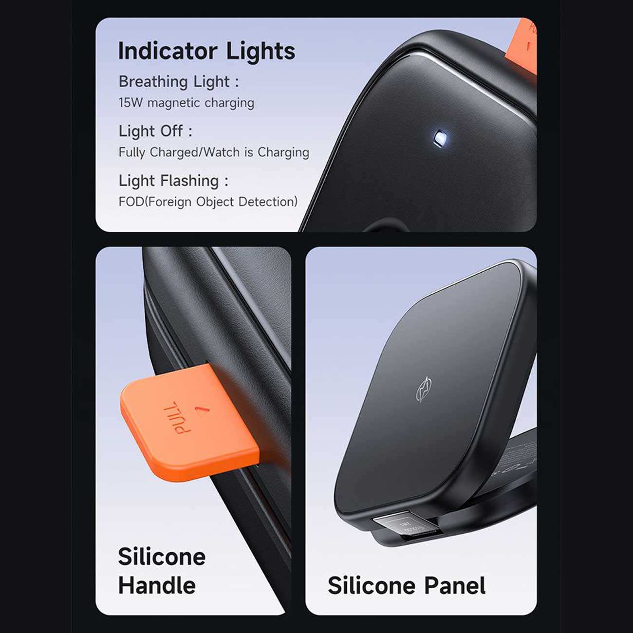 شارژر وایرلس 15 وات گوشی آیفون و هندزفری بلوتوثی دوکاره مک دودو همراه کابل دوسر تایپ سی CH-216