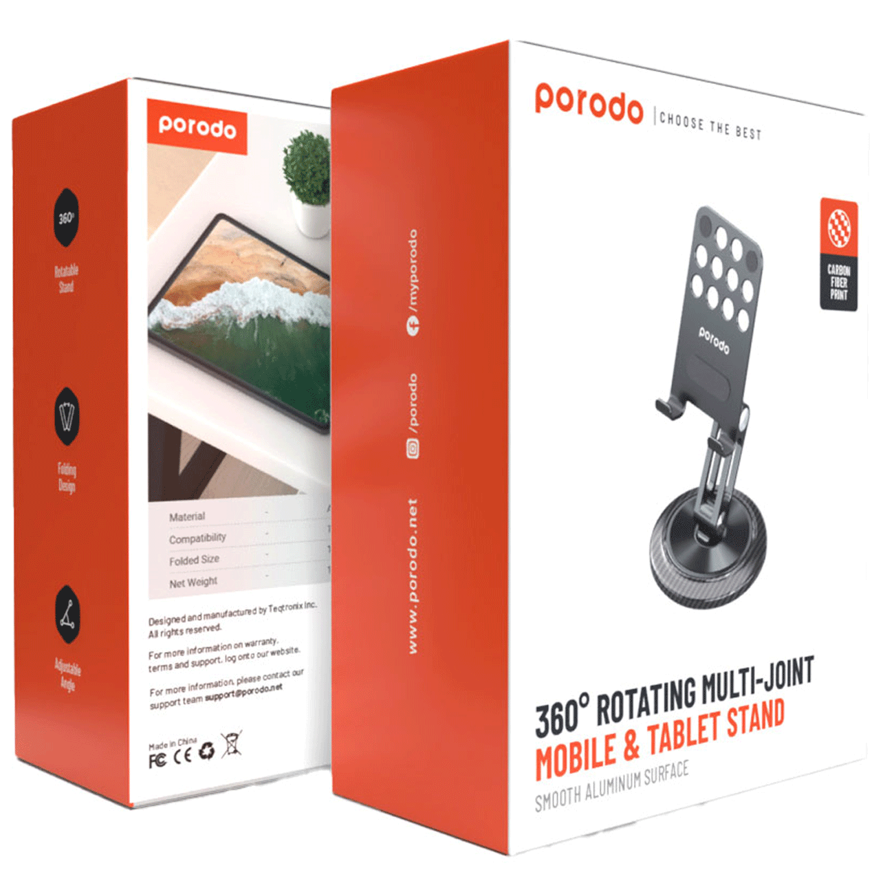 هولدر گوشی موبایل و تبلت رومیزی با چرخش 360 درجه پرودو PD-ACPS360-GY