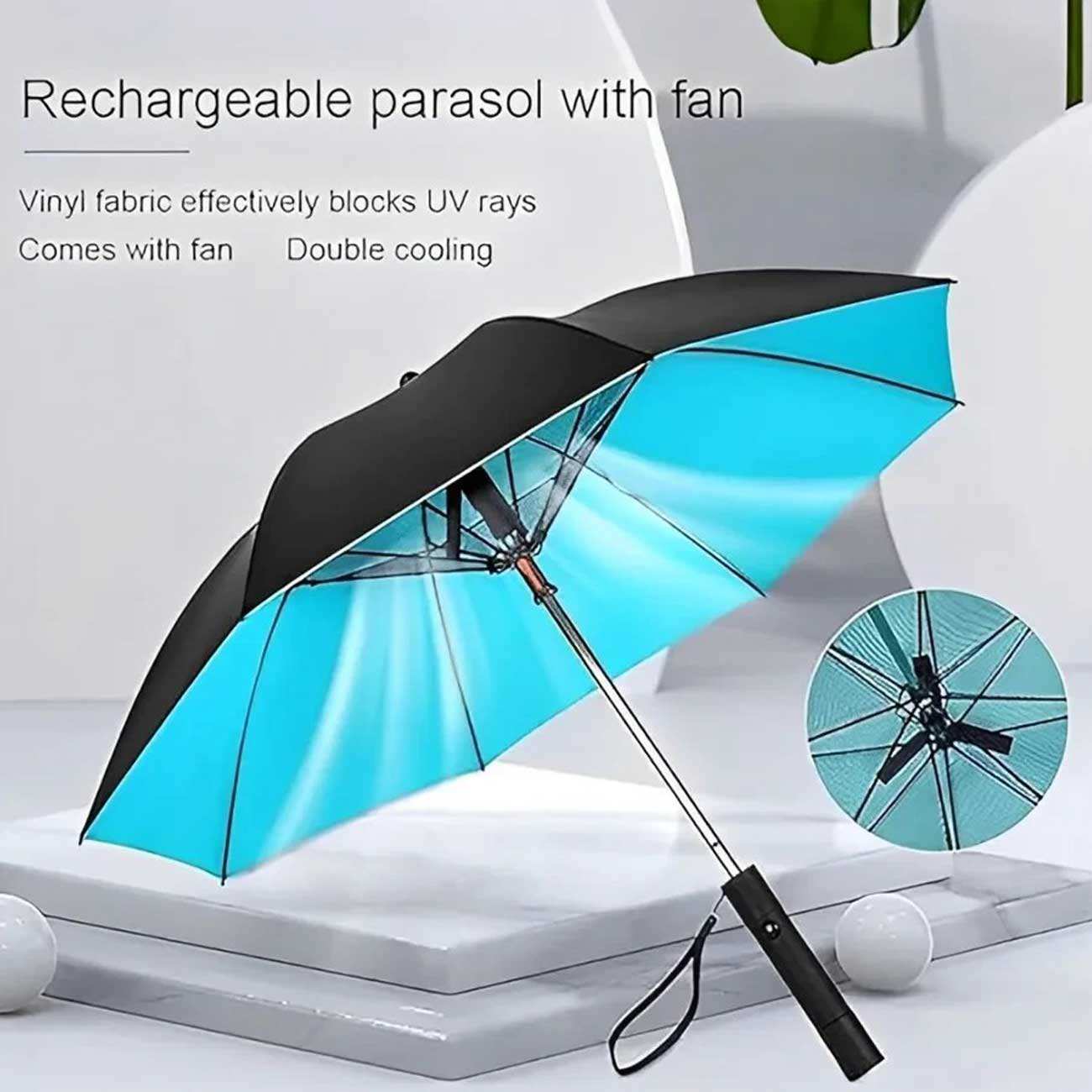 چتر آفتابی و بارنی دارای فن خنک کننده و مه مرطوب کننده پورودو PD-LFST029-BK