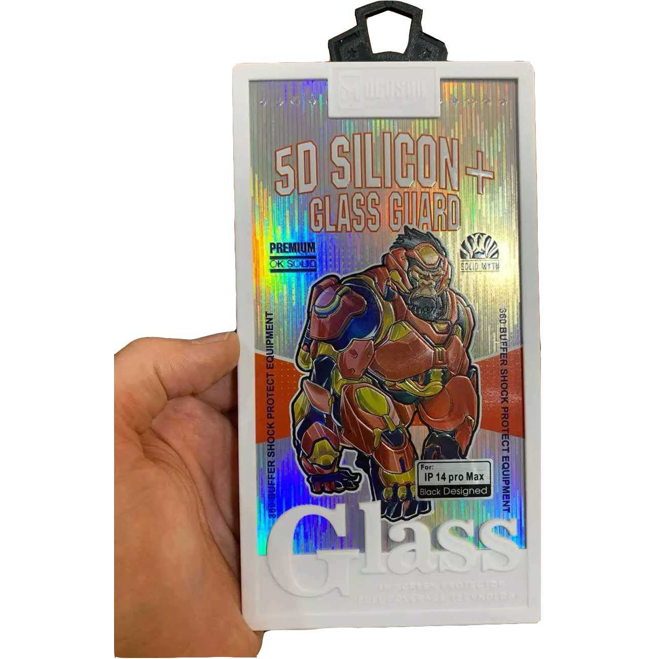 گلس شیشه ای تمام چسب آیفون 14 پرو مکس موکوسون Silicon Plus