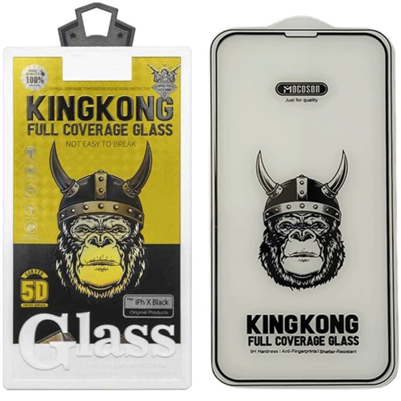 گلس شیشه ای تمام چسب آیفون 14 پرومکس موکوسون KINGKONG