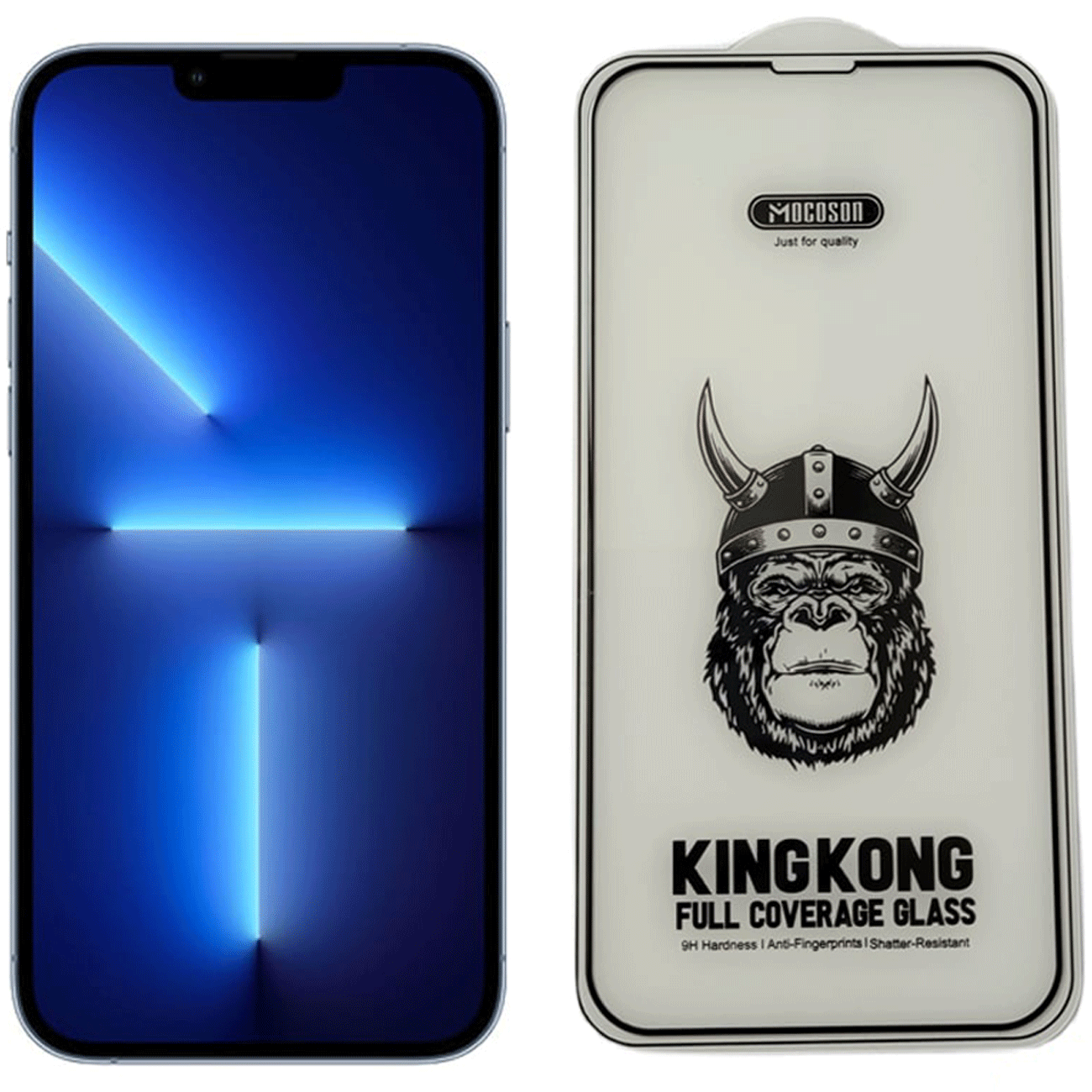 گلس شیشه ای تمام چسب آیفون 13/13 پرو موکوسون KINGKONG