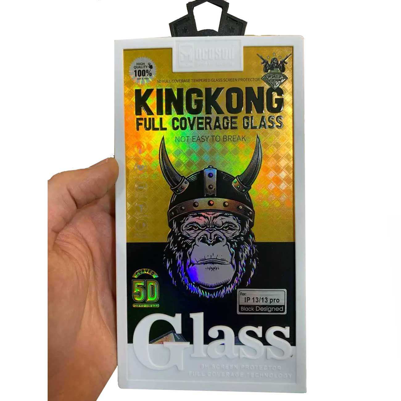 گلس شیشه ای تمام چسب آیفون 13/13 پرو موکوسون KINGKONG