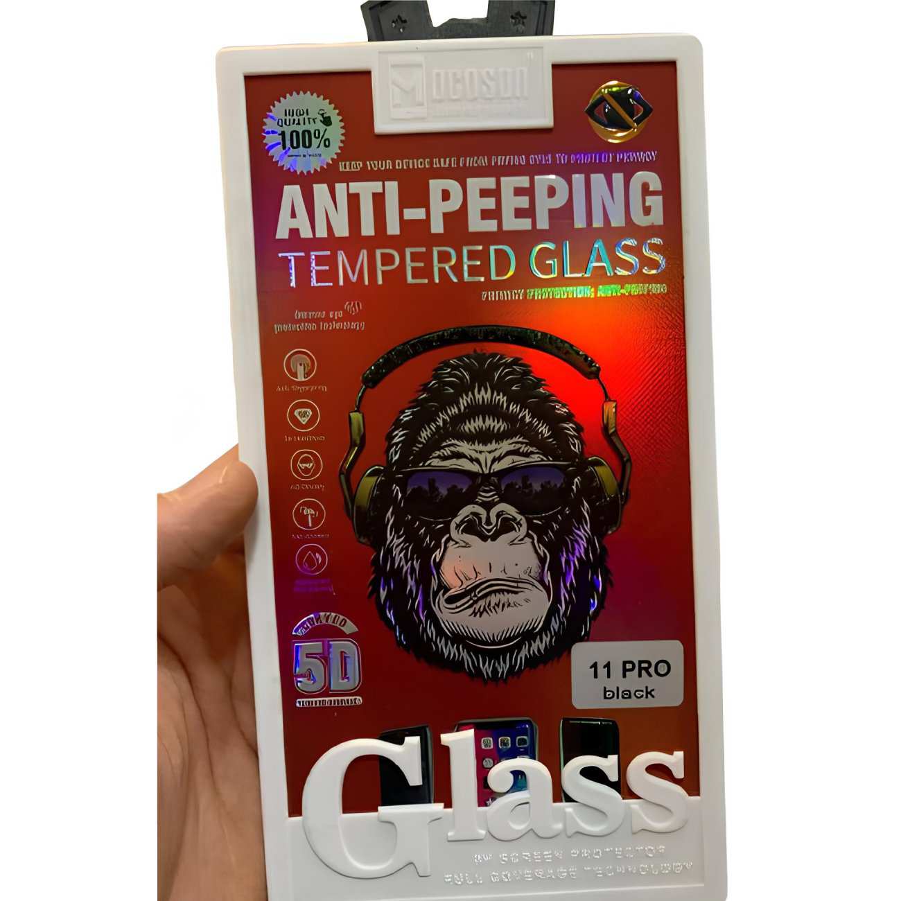 گلس پرایوسی تمام چسب آیفون 11 پرو موکوسون Anti-Peeping