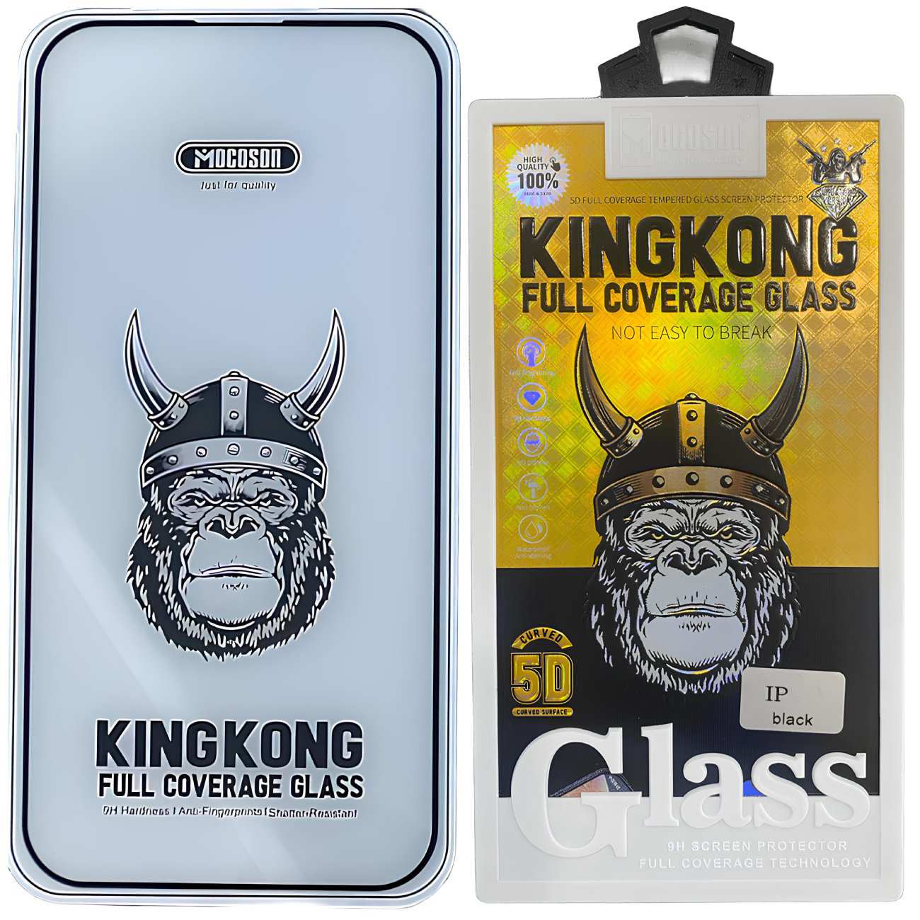 گلس شیشه ای تمام صفحه آیفون 15 پرو موکوسون KINGKONG