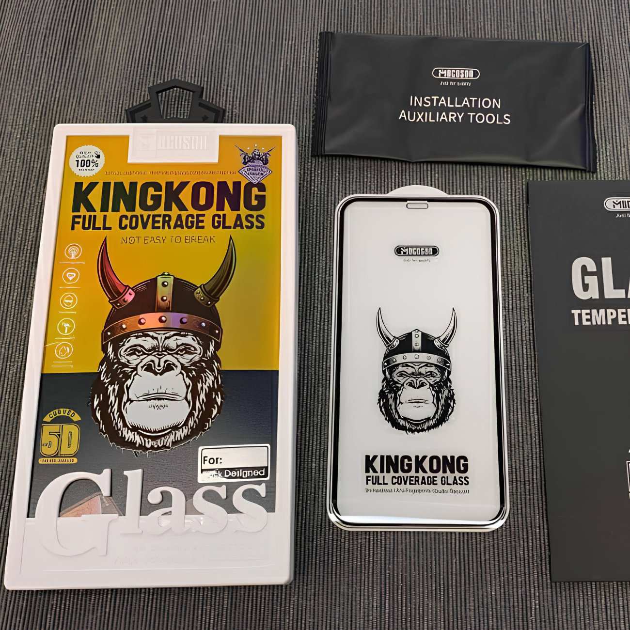گلس شیشه ای تمام صفحه آیفون 15 پرو موکوسون KINGKONG