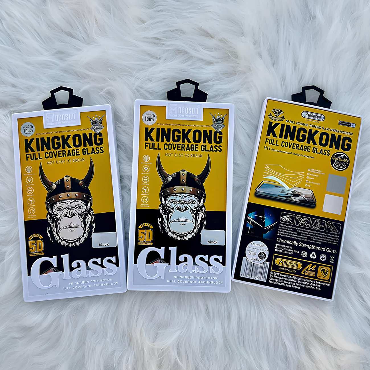 گلس شیشه ای تمام صفحه آیفون 15 پرو موکوسون KINGKONG