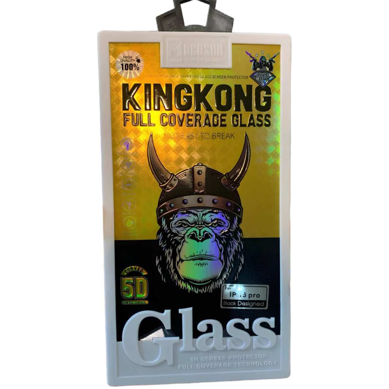 گلس شیشه ای تمام صفحه آیفون 15 پرو موکوسون KINGKONG