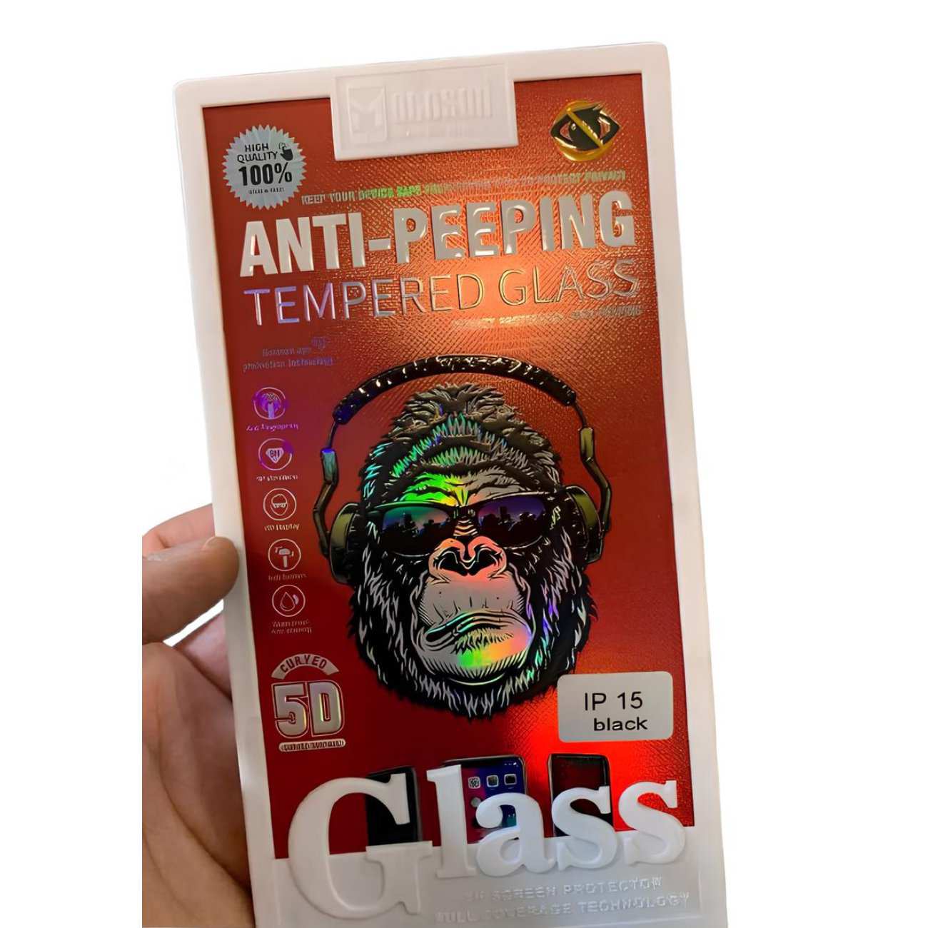 گلس پرایوسی تمام چسب آیفون 15 موکوسون Anti-Peeping