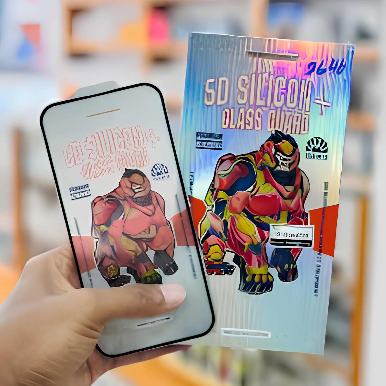 گلس ایربگ دار آیفون 15 پرومکس 5 بعدی موکوسون 5D Silicon Plus