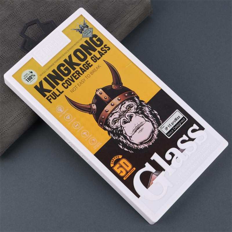 گلس تمام پوشش گوشی آیفون 15 پرومکس موکوسون KINGKONG
