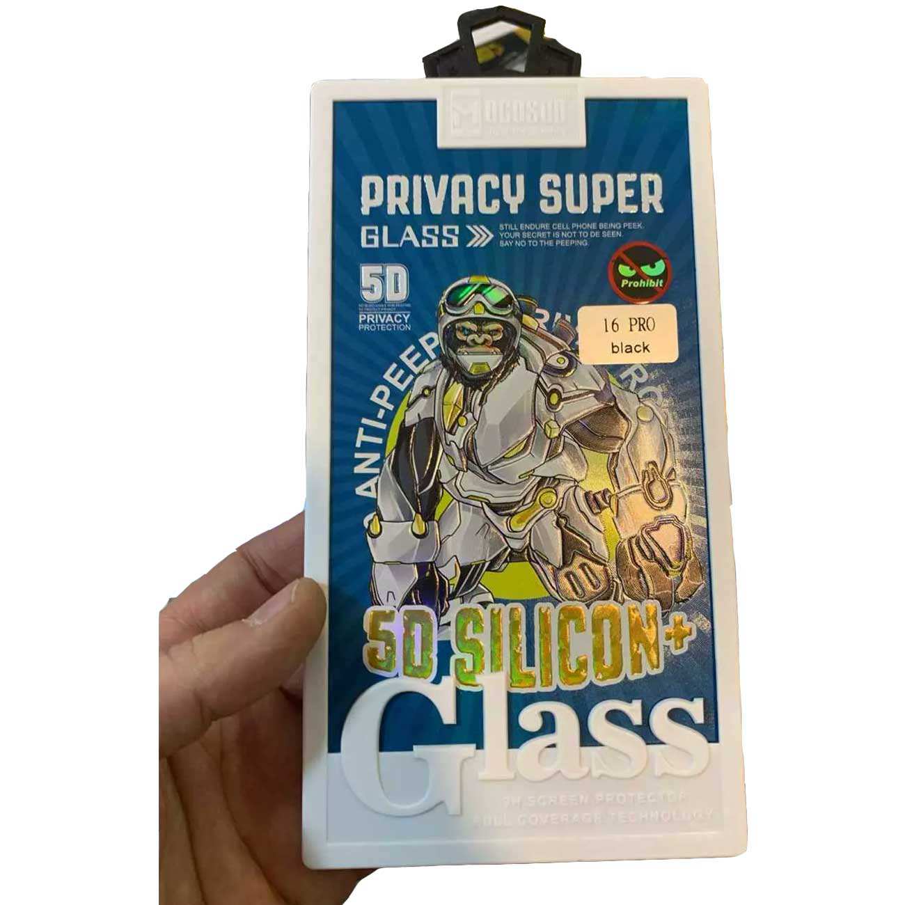 گلس پرایوسی ایربگ دار آیفون 16 پرو 5 بعدی موکوسون SUPER Class