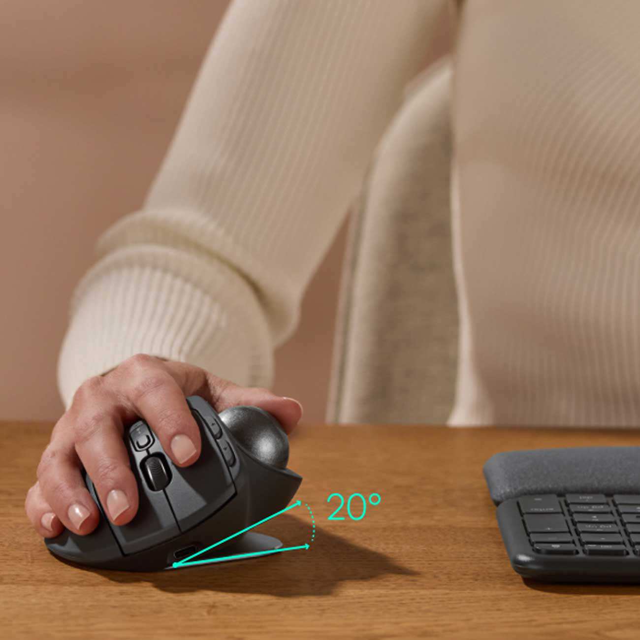 موس ترک بال بی سیم دو حالته لاجیتک MX Ergo Graphite