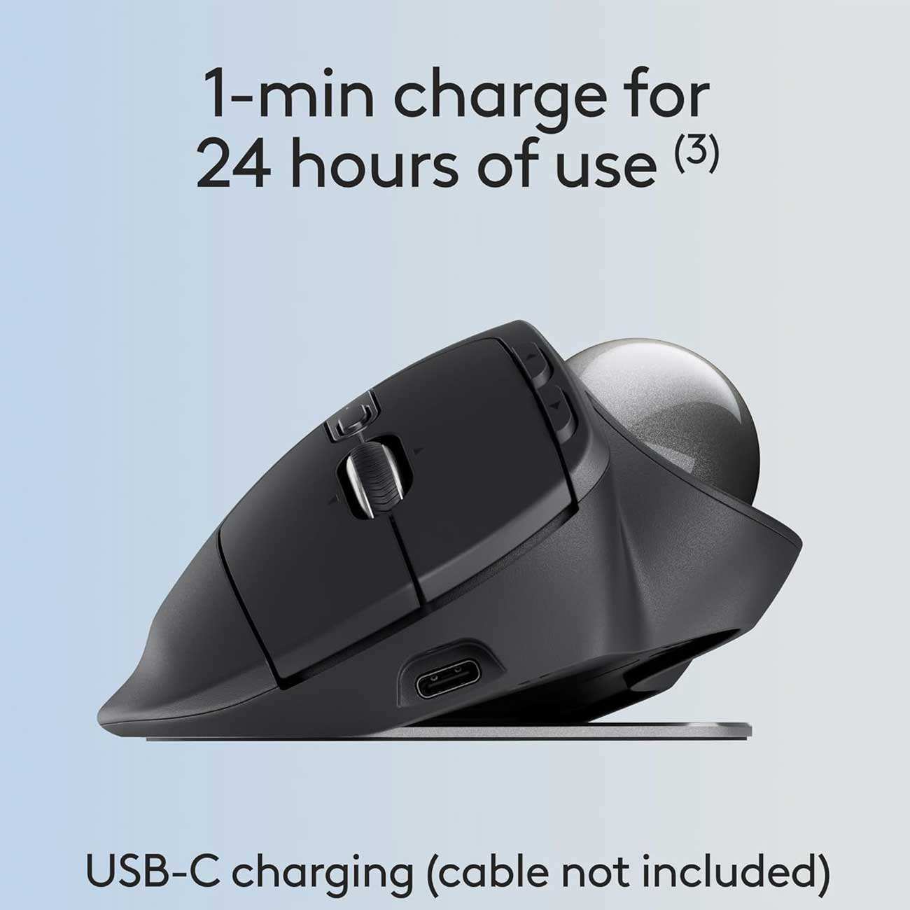 موس ترک بال بی سیم دو حالته لاجیتک MX Ergo Graphite