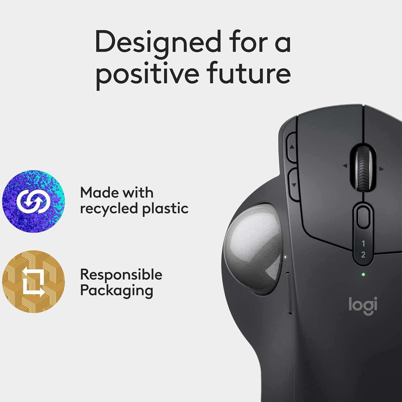 موس ترک بال بی سیم دو حالته لاجیتک MX Ergo Graphite