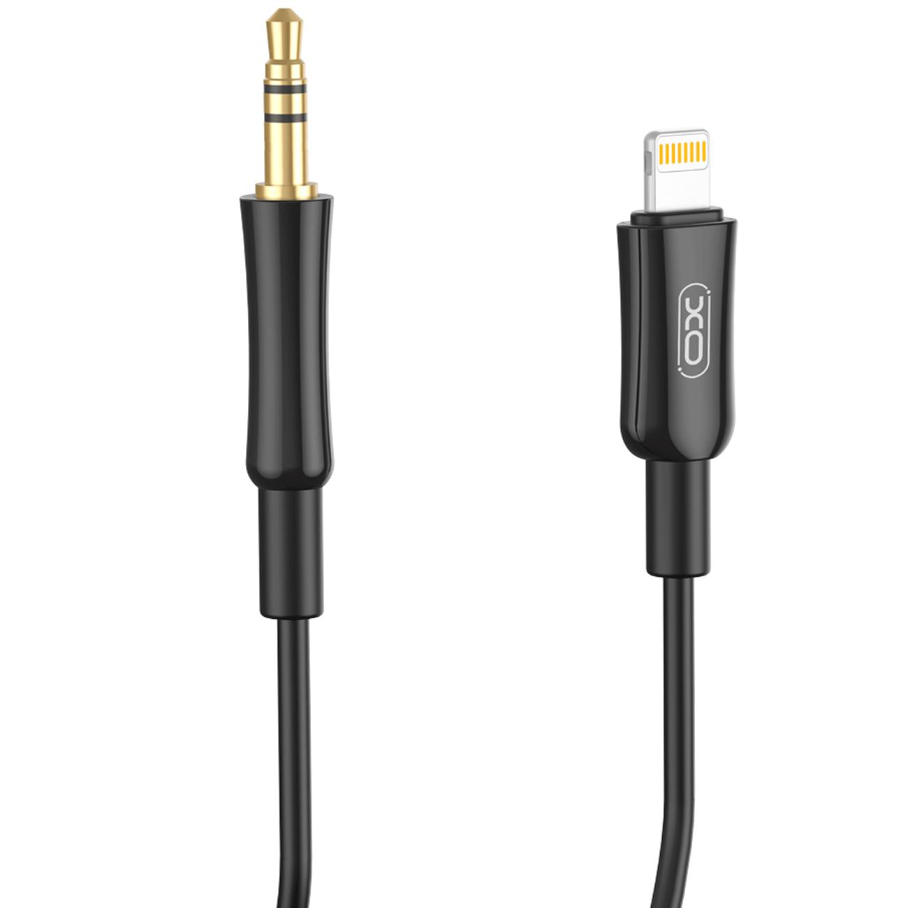 مبدل و کابل لایتنینگ به جک 3.5 میلی متری یک متری با طراحی فنری ایکس او NB-R255A