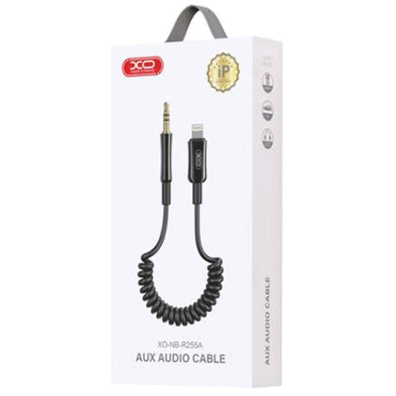 مبدل و کابل لایتنینگ به جک 3.5 میلی متری یک متری با طراحی فنری ایکس او NB-R255A