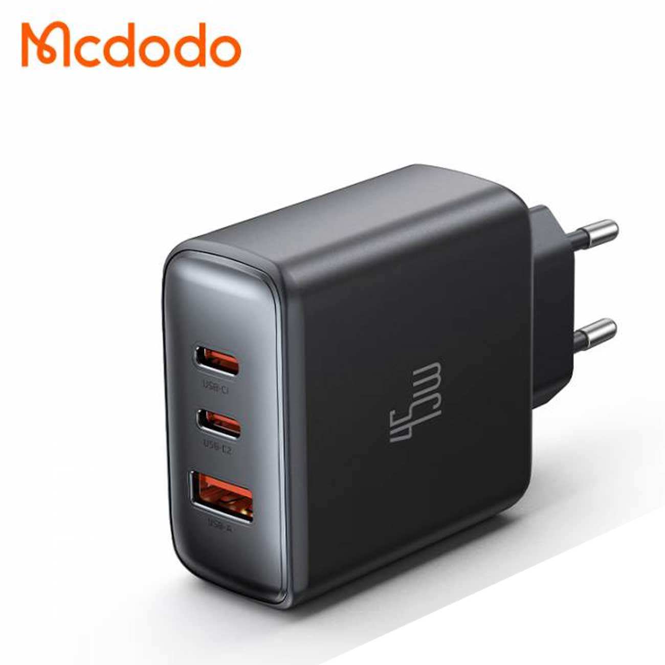 شارژر دیواری تایپ سی و یو اس بی 45 وات مک دودو CH-4860