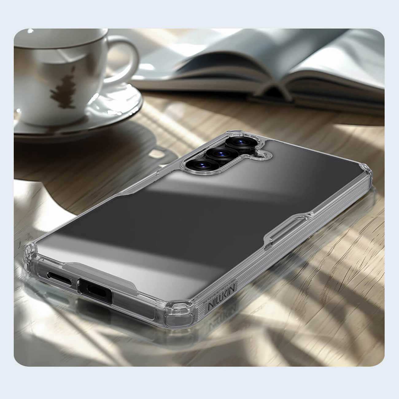 قاب شفاف بافردار گوشی سامسونگ گلکسی اس 25 پلاس نیلکین Nature TPU Pro