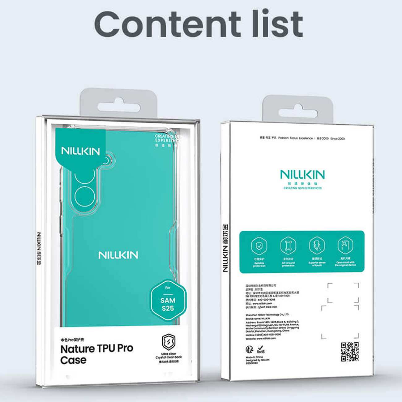 قاب شفاف بافردار گوشی سامسونگ گلکسی اس 25 پلاس نیلکین Nature TPU Pro