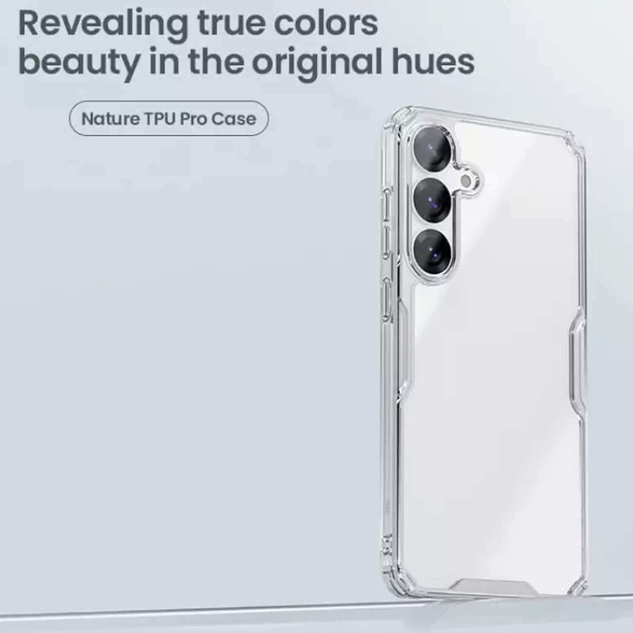 قاب شفاف بافردار گوشی سامسونگ گلکسی اس 25 پلاس نیلکین Nature TPU Pro