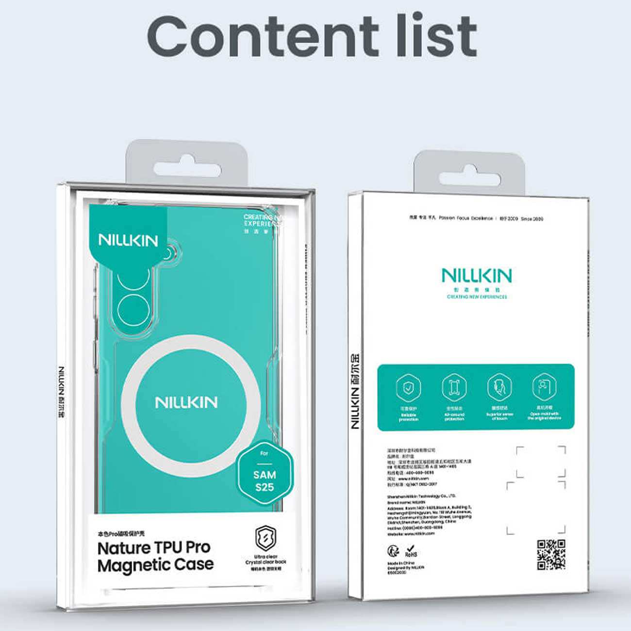 قاب شفاف مگنتی گوشی سامسونگ گلکسی اس 25 نیلکین Nature TPU Pro