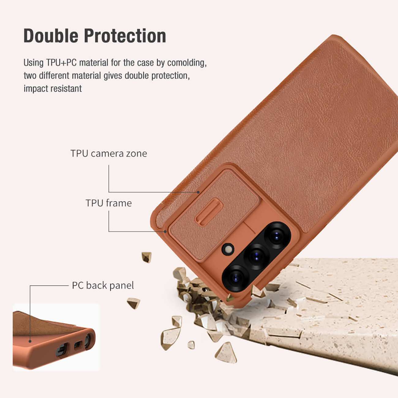 کاور کتابی سامسونگ گلکسی اس 25 پلاس نیلکین Qin Pro Leather case