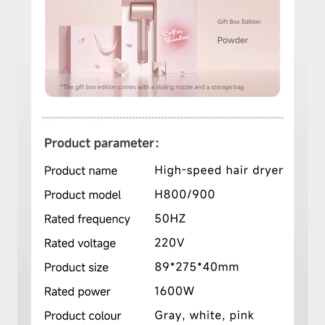 سشوار یون منفی 1600 وات دوکو شیائومی H800