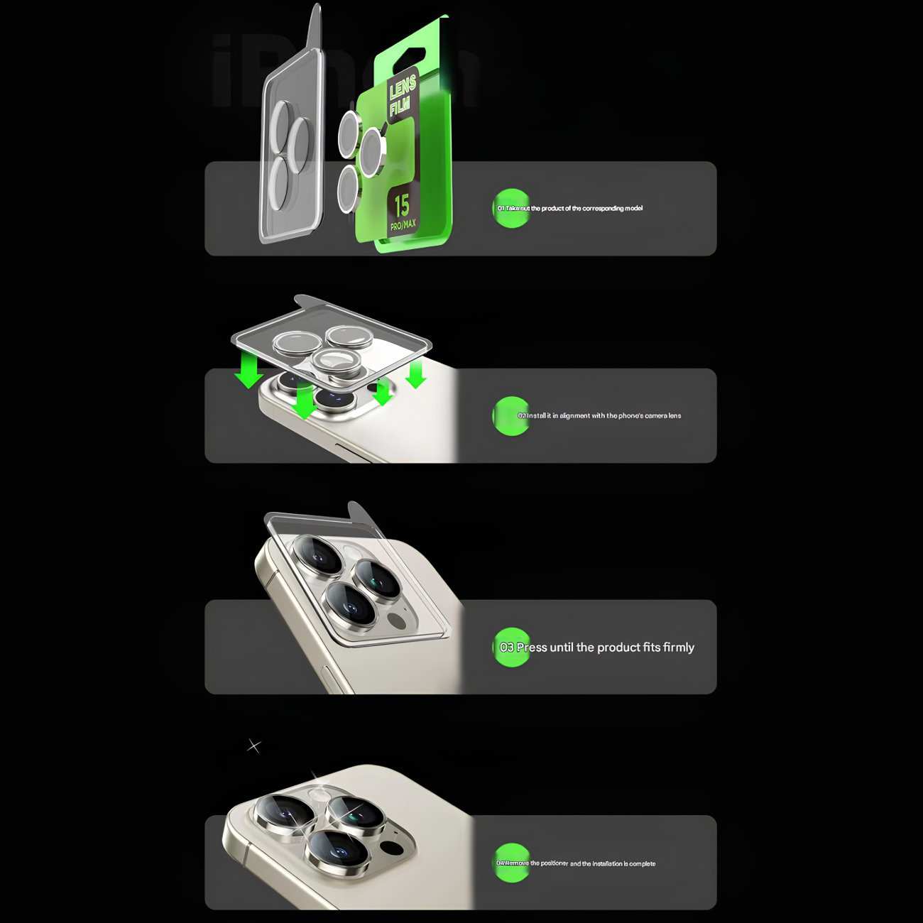 محافظ لنز دوربین رینگی آیفون 15 پرو و آیفون 15 پرومکس