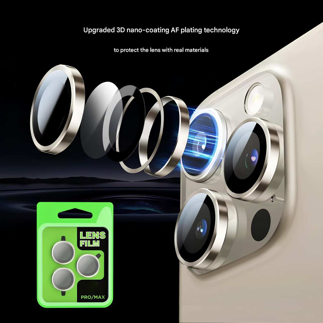 محافظ لنز دوربین رینگی آیفون 15 پرو و آیفون 15 پرومکس