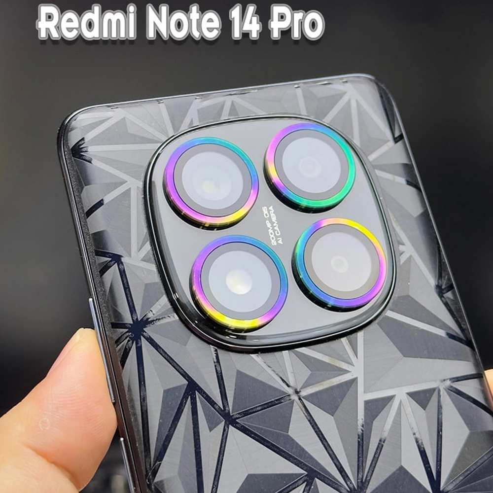 محافظ رینگی لنز دوربین گوشی شیائومی ردمی نوت 14 پرو شابلون دار