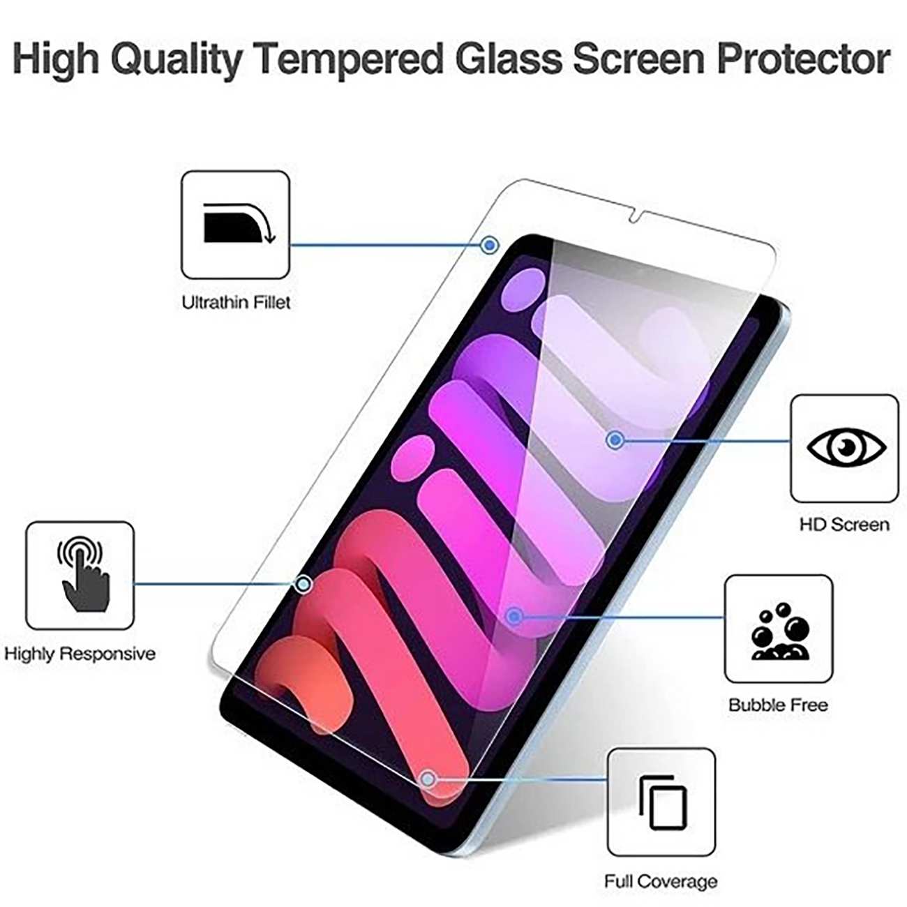 گلس آیپد مینی 6 مدل Glass Screen Protector