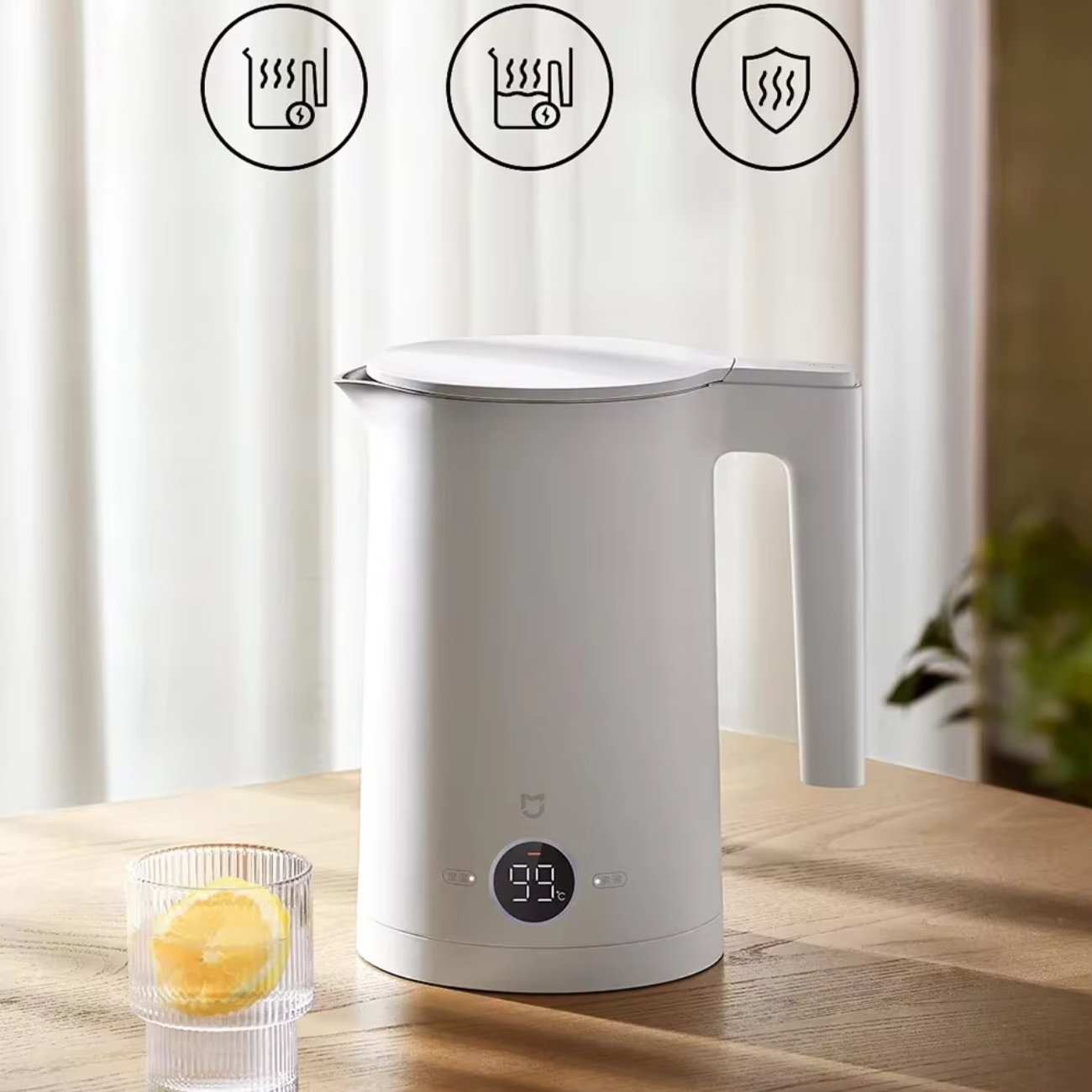 کتری برقی هوشمندمیجیا شیائومی 1.5 لیتر 1800 وات (نسخه کم صدا) MJJYSH02YM